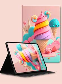 Funda de silicona con estampado de helado compatible con iPad - Multicolor - Ver 1