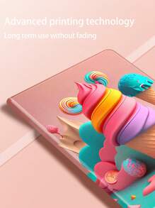 Funda de silicona con estampado de helado compatible con iPad - Multicolor - Ver 3