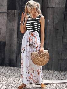 Acelitt Floral Print A-line Dress - Multicolor - View 3