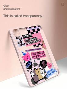 Funda compatible con iPad con letra & con estampado de oso - Multicolor - Ver 4