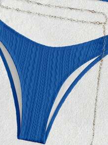 SHEIN Swim Summer Beach Plain Chain Belted Bikini Set