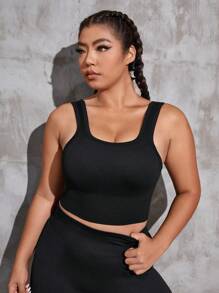 Yoga Sxy Plus Cut Out Back Sports Bra - Black - View 4