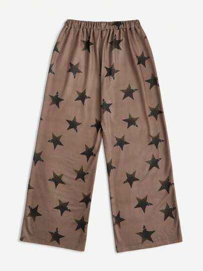 Pantalon Ample Imprimé Étoile À Cordon