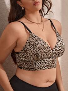 Plus Leopard Print Bralette - Multicolor - View 3