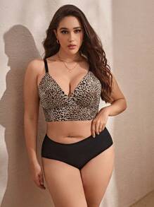 Plus Leopard Print Bralette - Multicolor - View 4