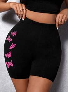 SHEIN SXY Quần tất nữ Loại bướm Giải trí - màu đen - Xem 5