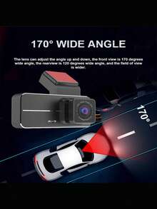 2 Lens 1080P WIFI Car Dashcam 3.4 Inch Mini Car Black Box G-Sensor Video Recording - Black - View 7