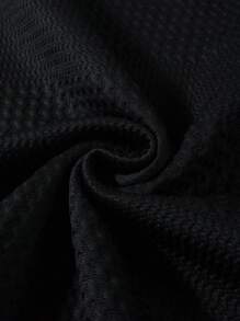 Manfinity Homme 男士拼接領POLO衫 - 黑色 - 查看 6