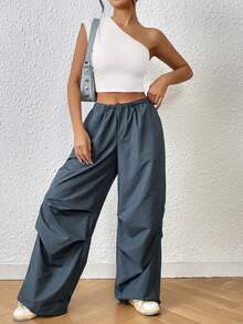 SHEIN ICON Áo nữ Bất đối xứng Cắt ra Lộ Lưng màu trơn Gợi cảm - trắng - Xem 7