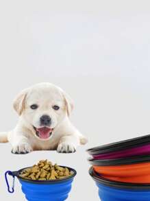 1 pieza Bol plegable al azar de mascota de viaje - Multicolor - Ver 3