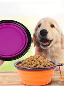 1 pieza Bol plegable al azar de mascota de viaje - Multicolor - Ver 4