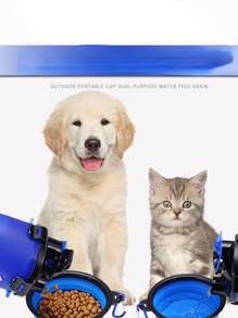 1 pieza Bol plegable al azar de mascota de viaje - Multicolor - Ver 6