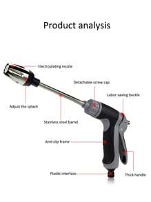 1pc Portable High Pressure Water Gun: Perfect for Car Washing, Gardening & Home Use - Black - View 2