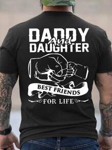 Men Slogan Graphic Tee - Black - View 1