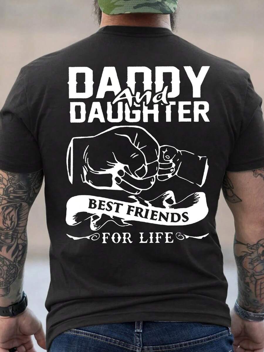 Men Slogan Graphic Tee - Black - View 1