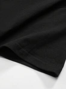 Men Slogan Graphic Tee - Black - View 3