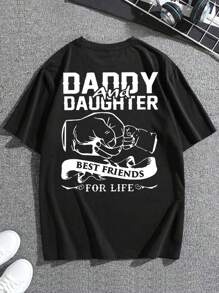 Men Slogan Graphic Tee - Black - View 2