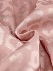 CILKOO Leopard Jacquard Satin Shirt - Coral Pink - View 8