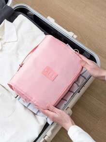 Bolsa de maquillaje, 1 pieza Bolsa de cosméticos con gancho de gran capacidad, bolsa de almacenamiento de cosméticos, bolsa de maquillaje, estuche para productos de cuidado de la piel, neceser de viaje, artículos esenciales para el crucero, artículos esenciales para dormitorio, regalos de dama de honor, regalos para mamá, regalos de cumpleaños, regalos para amigos y maestros, decoración del hogar, decoración del baño, sala de estar, dormitorio, organizador de baño, organizador de joyas, organizador de aceite labial, organizador de esmalte de uñas, organizador de artículos de tocador de viaje, regalos y accesorios con cremallera