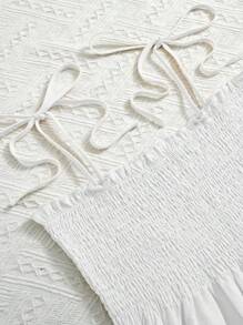 Chiquease 肩上打結荷葉邊吊帶上衣 - 白色 - 查看 5