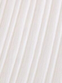 Tween Girl Contrast Lace Ruffle Trim Notched Neckline Blouse