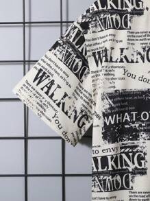 SHEIN Leap Crew 2pcs/Set Tween Boy Vacation Style Printed Graphic Round Neck Pullover Short Sleeve T-Shirt & Shorts Set - Multicolor - View 4