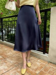 DAZY 高腰纯色A字裙