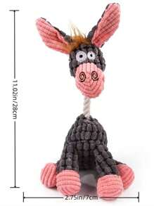 Donkey Shaped Plush Toy With Sound, Bite Resistant And Grind Teeth Function - Multicolor - View 3