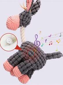 Donkey Shaped Plush Toy With Sound, Bite Resistant And Grind Teeth Function - Multicolor - View 6