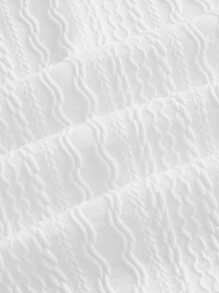 SHEIN ICON Solid Ribbed Knit Unitard Romper - White - View 8