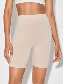 DESIGNED BY TONY Pantaloni a zampa rigidi lavorati a maglia con pantaloncini da motociclista, adatti per vacanze, feste, Ibiza - Cammello - Visualizzare 6