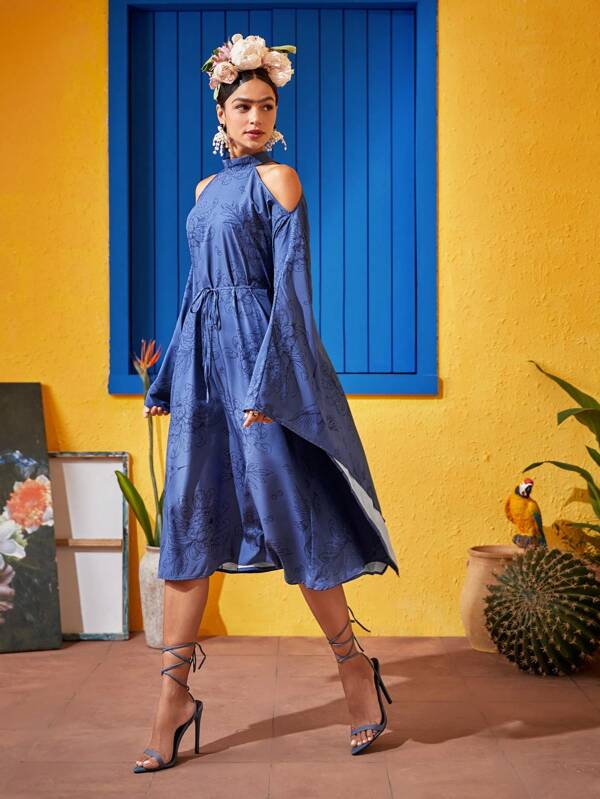 Frida Kahlo X SHEIN X Designer Israel Jasso Floral Cold Shoulder