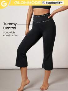 GLOWMODE 21吋 Featherfit™ 收腹微喇叭褲襪 - 黑色 - 查看 1