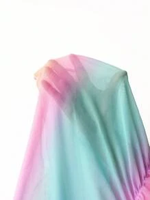 Tween Girl漸層色荷葉邊連帽打結前蓋衣 - 彩色 - 查看 8