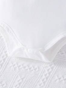 Baby Boy Summer Holiday Casual Tropical Pattern Patchwork Sleeveless Bodysuit - White - View 5