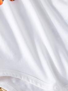 Baby Boy Summer Holiday Casual Tropical Pattern Patchwork Sleeveless Bodysuit - White - View 6