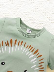 Baby Boy Cartoon Graphic Tee & Shorts Set - Green - View 4