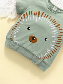 Baby Boy Cartoon Graphic Tee & Shorts Set - Green - View 6