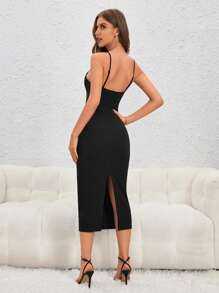 Firerie Vestido de tirantes con encaje en contraste