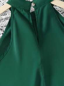 SHEIN Unity Asymmetrical Ruffle Hem Halter Neck Dress