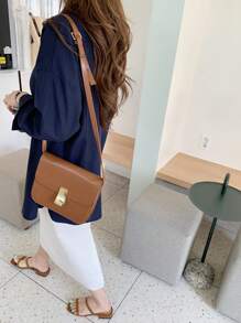 DAZY Áo sơ mi nữ Nút phía trước màu trơn Giải trí - Màu xanh hải quân - Xem 2