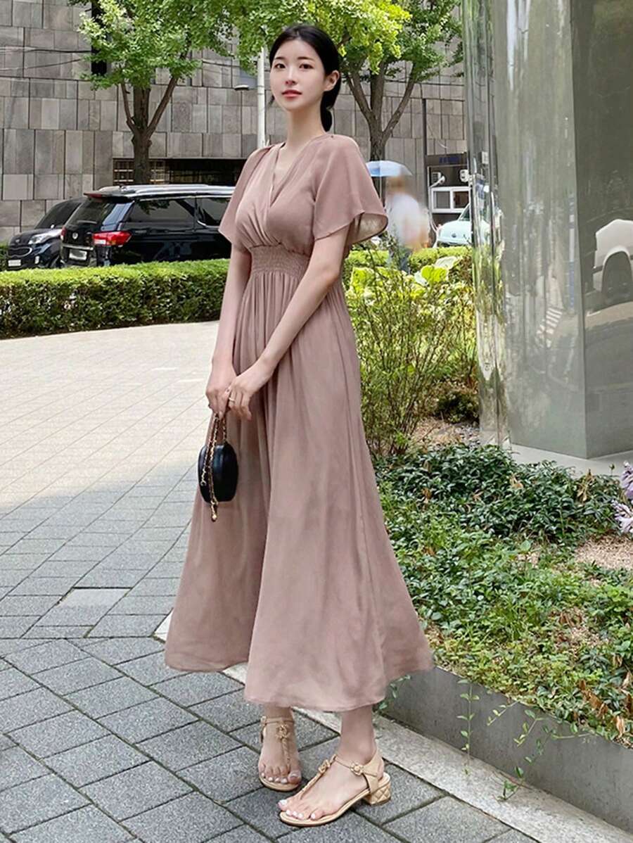 DAZY Đầm màu trơn Giải trí - Bụi hồng - Xem 1