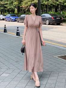 DAZY Đầm màu trơn Giải trí - Bụi hồng - Xem 2