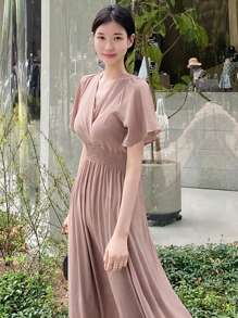 DAZY Đầm màu trơn Giải trí - Bụi hồng - Xem 4