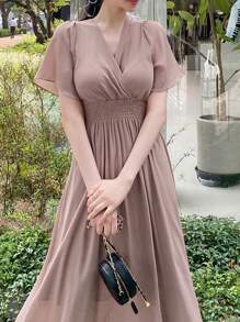 DAZY Đầm màu trơn Giải trí - Bụi hồng - Xem 7