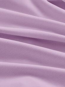 SHEIN MOD Áo thun nữ Hội Chữ thập màu trơn Giải trí - Màu Lilac Tím - Xem 3