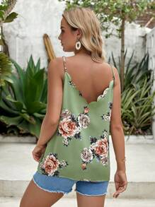 SHEIN 孕婦印花吊帶上衣 - 綠色 - 查看 2