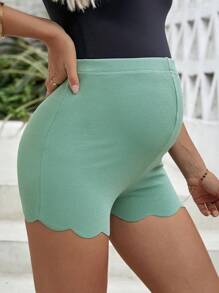 SHEIN 孕婦貝殼邊騎行褲 - 薄荷綠 - 查看 3