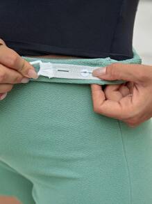 SHEIN 孕婦貝殼邊騎行褲 - 薄荷綠 - 查看 4