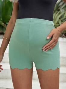 SHEIN 孕婦貝殼邊騎行褲 - 薄荷綠 - 查看 6